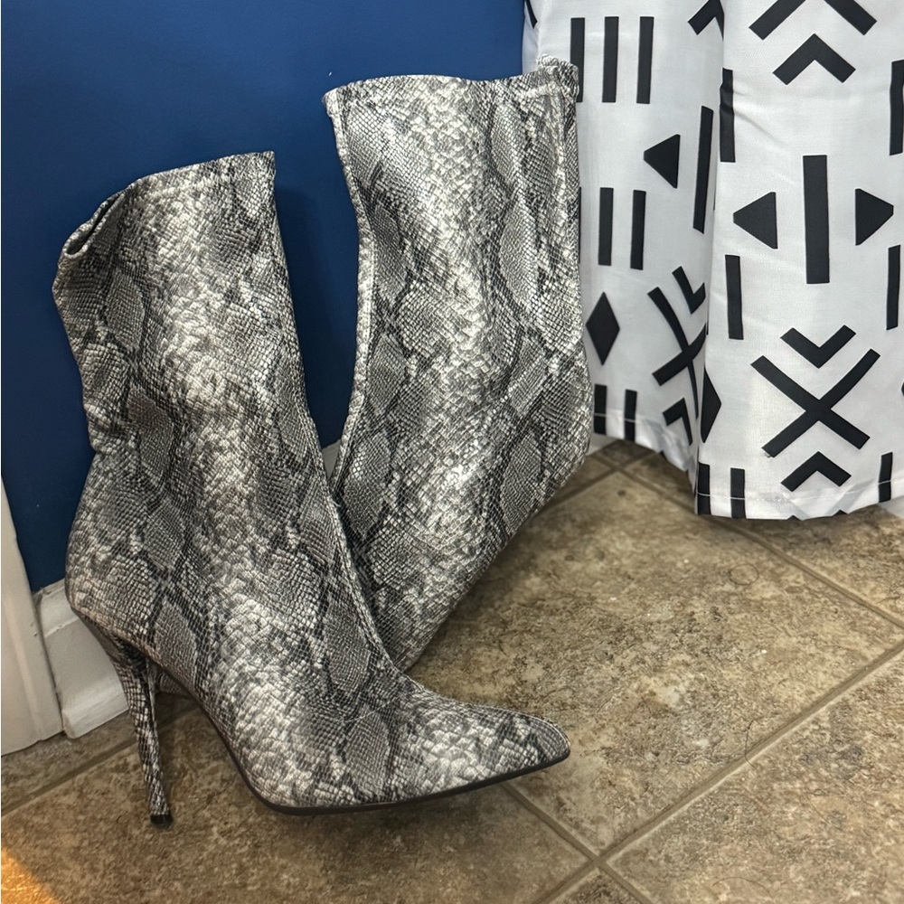 Snakeskin Patterned Boots/Booties - image 1